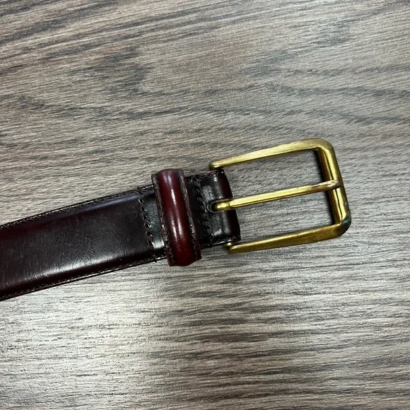 Coach Burgundy Cordovan Cowhide Leather Belt 42